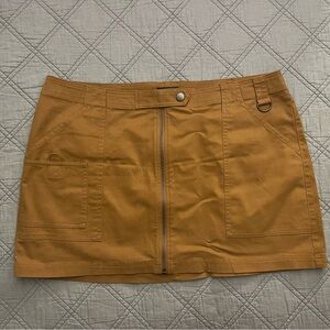 Tan Mini Skirt with Front Zipper